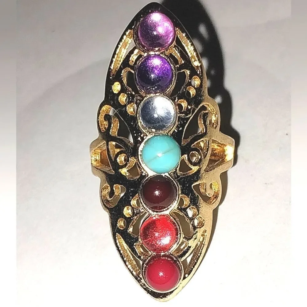 Hand crafted vintage bohemian turquoise ring
